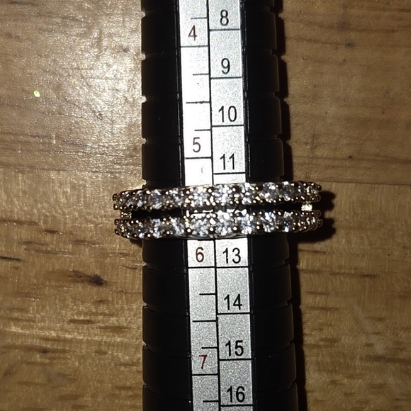 Macy's Silver and Gold Women's Ring with Sparkling Accents - Picture 1 of 1